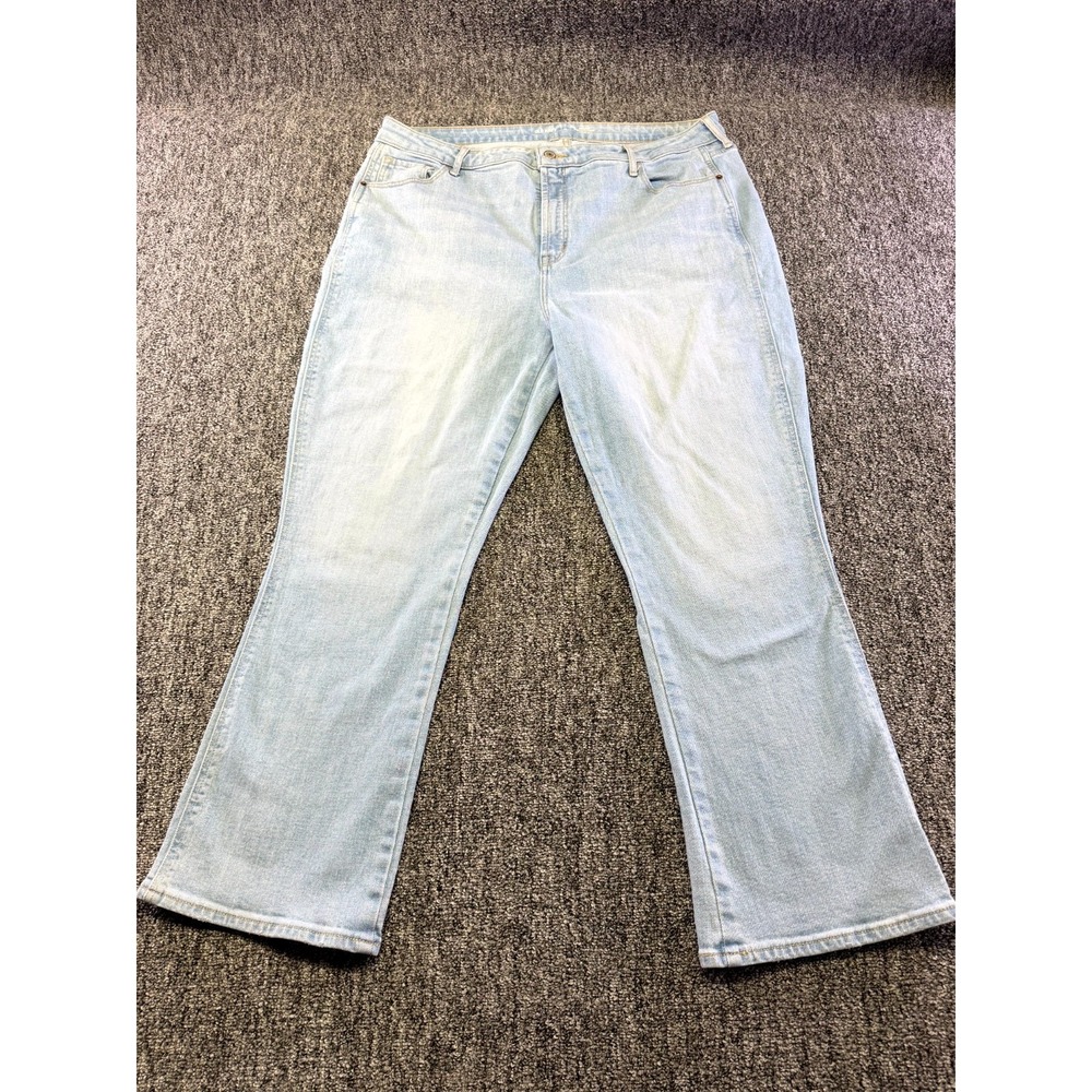 Old Navy Vintage Cropped Flare Jeans Womens 18T Blue Denim High Rise Light Wash